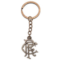 Antique Silver - Front - Rangers FC Scroll Crest Keyring