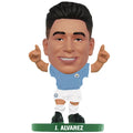 White-Sky Blue-Green - Front - Manchester City FC Alvarez SoccerStarz Football Figurine