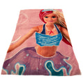 Baby Pink-Blue-White - Front - Barbie Premium Coral Fleece Blanket