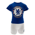 Blue-White - Side - Chelsea FC Childrens-Kids T Shirt And Short Set