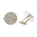 Silver - Front - Manchester City FC Silver Plated Crest Cufflinks