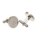 Silver - Front - Manchester City FC Stainless Steel Crest Cufflinks