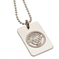Silver - Front - Manchester City FC Silver Plated Dog Tag And Chain