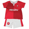 Red-White - Front - Wales RU Childrens-Kids T Shirt And Shorts Set