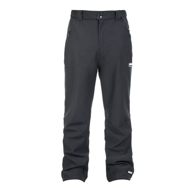 Black - Front - Trespass Mens Hemic Water Resistant Softshell Trousers
