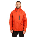 Burnt Orange - Back - Trespass Mens Corvo Hooded Full Zip Waterproof Jacket-Coat