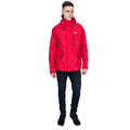 Red - Back - Trespass Mens Corvo Hooded Full Zip Waterproof Jacket-Coat