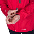 Red - Close up - Trespass Mens Corvo Hooded Full Zip Waterproof Jacket-Coat