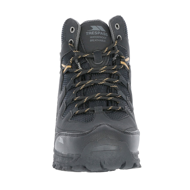 Black - Side - Trespass Mens Finley Waterproof Walking Boots