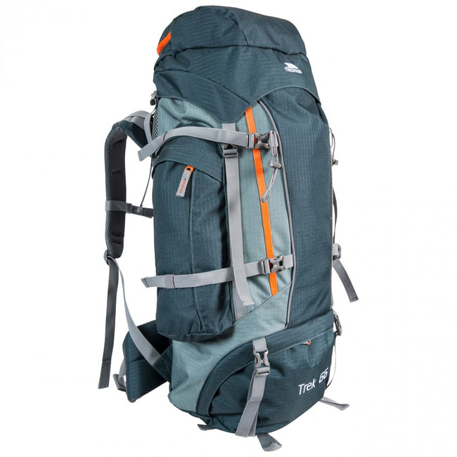 Olive - Side - Trespass Trek 66 Backpack-Rucksack (66 Litres)