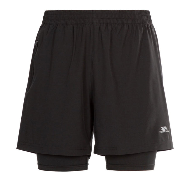 Black - Front - Trespass Mens Patterson Active Shorts
