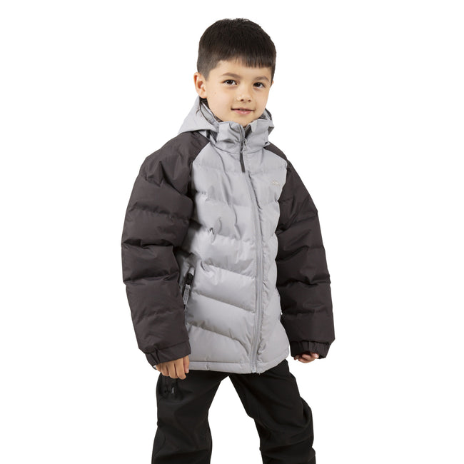 Dark Grey - Side - Trespass Childrens Boys Sidespin Waterproof Padded Jacket