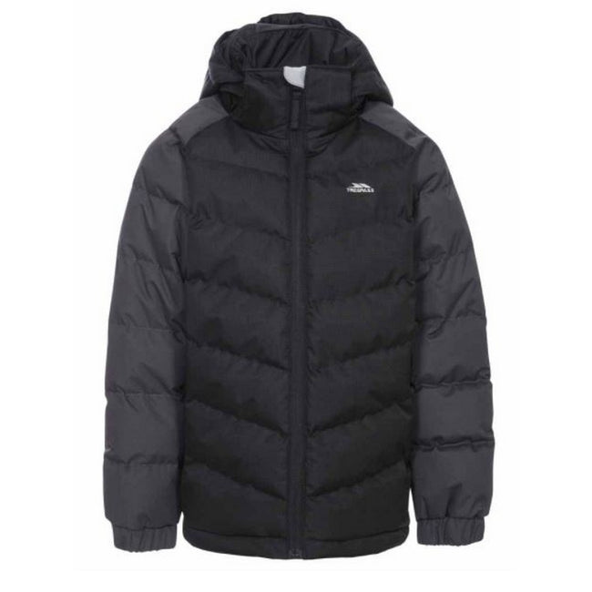 Black - Front - Trespass Childrens Boys Sidespin Waterproof Padded Jacket