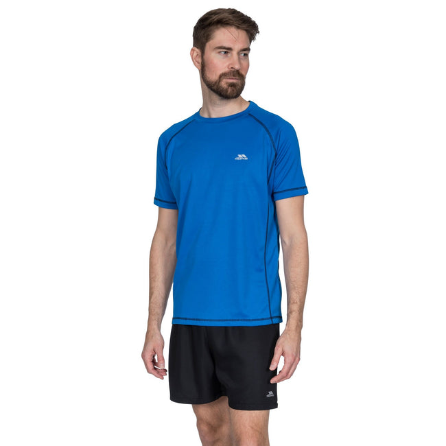 Blue - Side - Trespass Mens Albert Active Short Sleeved T-Shirt