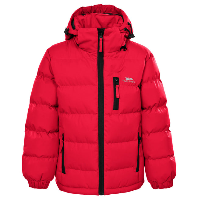 Red - Front - Trespass Boys Tuff Hooded Jacket