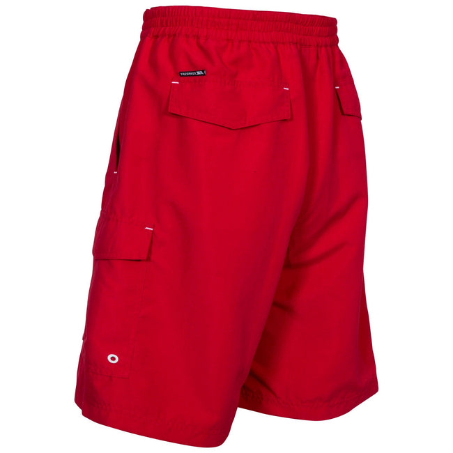 Red - Back - Trespass Mens Crucifer Surf Shorts