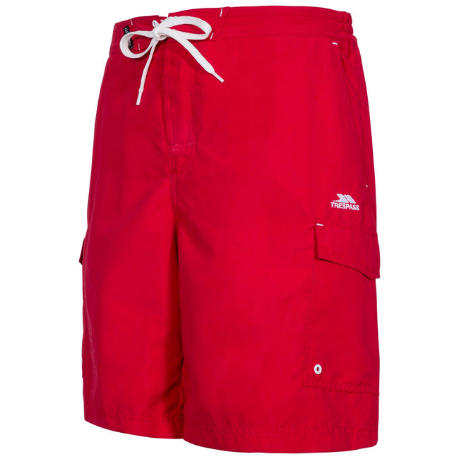 Red - Side - Trespass Mens Crucifer Surf Shorts