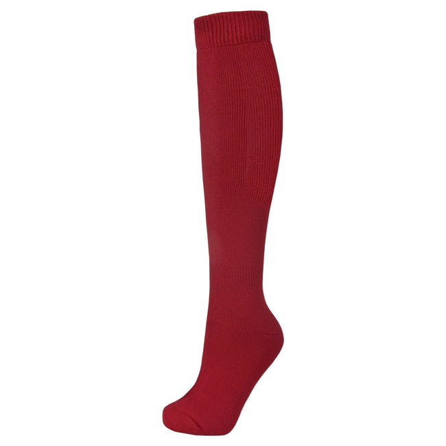 Red - Back - Trespass Adults Unisex Tech Luxury Merino Wool Blend Ski Tube Socks