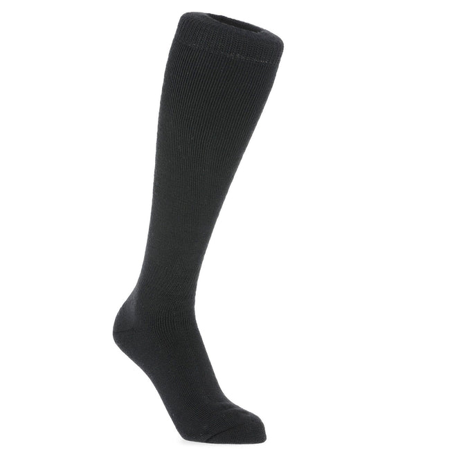 Black - Back - Trespass Adults Unisex Tech Luxury Merino Wool Blend Ski Tube Socks
