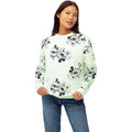 Sage Green-Black - Lifestyle - Disney Womens-Ladies Mickey & Minnie Mouse Sweatshirt
