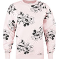 Pale Pink-Black - Front - Disney Womens-Ladies Mickey & Minnie Mouse Sweatshirt