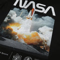 Black - Side - NASA Mens Lift Off Cotton T-Shirt