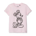 Light Pink - Front - Disney Girls Mickey Mouse Sketch T-Shirt