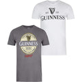 White-Grey - Front - Guinness Mens Logo T-Shirt (Pack of 2)