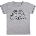 Grey Marl - Front - Disney Girls Love Hands Mickey Mouse T-Shirt