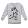 Grey - Front - Disney Girls Mickey Mouse Sketch Sweatshirt