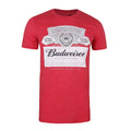 Red Heather - Front - Budweiser Mens Label T-Shirt