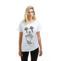 White - Side - Disney Womens-Ladies Mickey Mouse Sketch T-Shirt