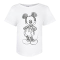 White - Front - Disney Womens-Ladies Mickey Mouse Sketch T-Shirt