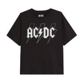 Black - Front - AC-DC Girls Lightning Bolt T-Shirt