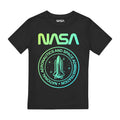 Black - Front - NASA Boys National Emblem Gradient T-Shirt