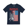 Navy - Front - NASA Boys USA T-Shirt