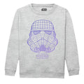 Sports Grey - Front - Star Wars Boys Geo Trooper Grid Crew Neck Sweatshirt