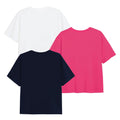 White-Pink-Navy - Back - Peppa Pig Girls Rainbow T-Shirt (Pack of 3)