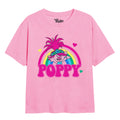 Light Pink - Front - Trolls Girls Poppy Rainbow T-Shirt