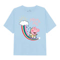 Light Blue - Front - Peppa Pig Girls Rainbow slide T-Shirt