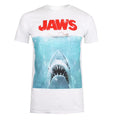 White-Blue-Red - Front - Jaws Mens Poster T-Shirt