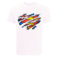 White - Front - Superman Mens Torn Logo T-Shirt