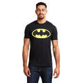 Black-Yellow - Side - Batman Mens Logo Cotton T-Shirt