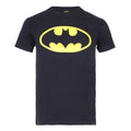Black-Yellow - Front - Batman Mens Logo Cotton T-Shirt