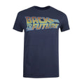 Navy - Front - Back To The Future Mens Logo Cotton T-Shirt