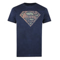Navy - Front - Superman Mens Vintage Acid Wash T-Shirt
