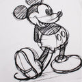 White - Side - Disney Girls Mickey Mouse Sketch T-Shirt