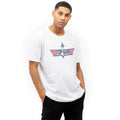 White - Lifestyle - Top Gun Mens Logo Cotton T-Shirt