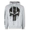 Grey - Front - The Punisher Mens Skull Heather Hoodie