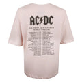 Blush Pink - Back - AC-DC Womens-Ladies 1982 Rock Tour Oversized T-Shirt